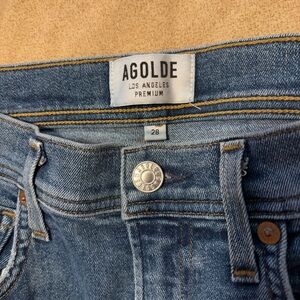 Agolde High Rise Women's Jeans in Light Blue Denim